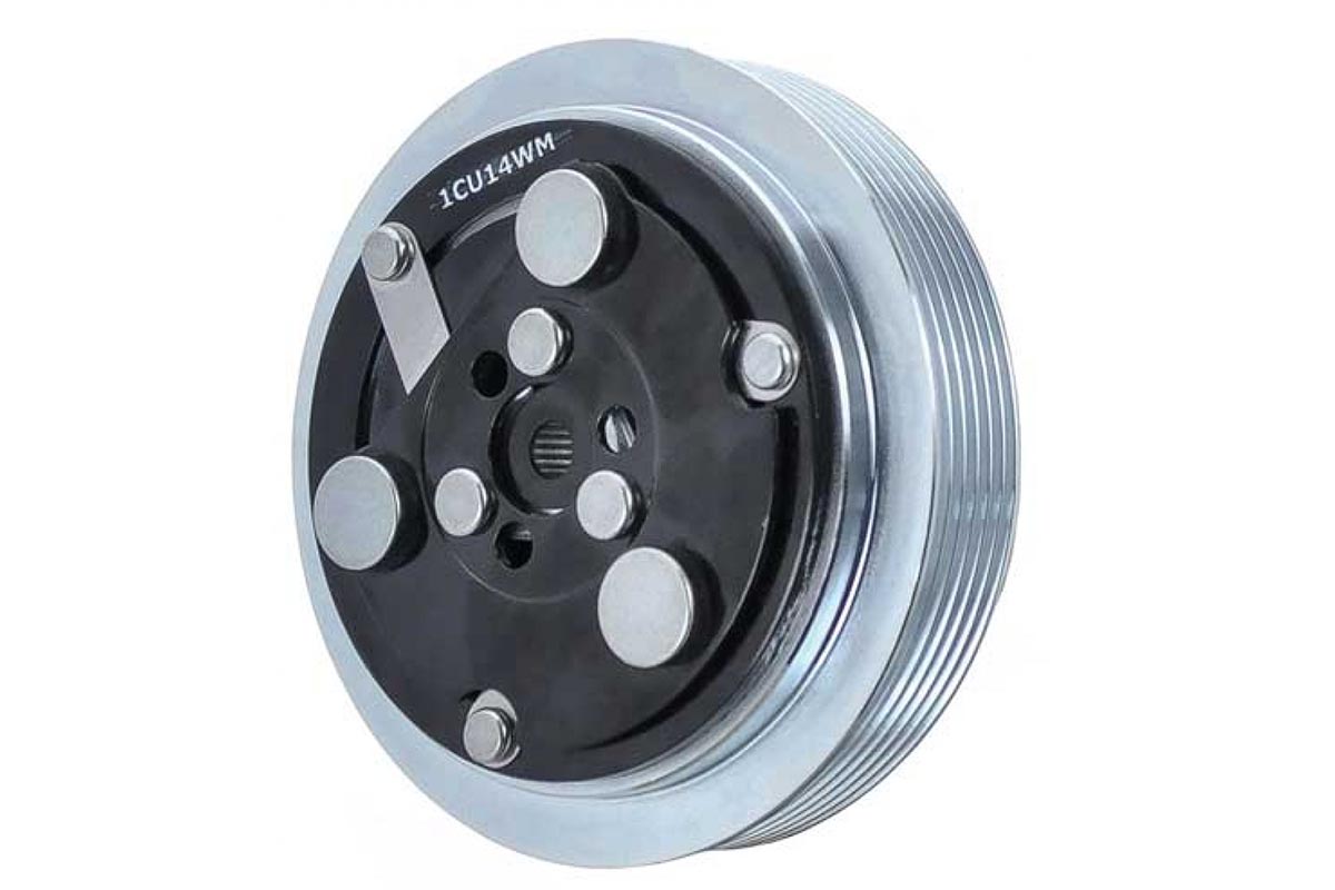 NEW Sanden Clutch SD7H15HD 6 Grooves 12V Splined Shaft 2 Wires with