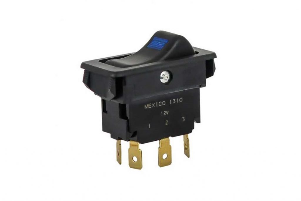 Rocker Blower Switch 24V DPDT 4Terminal with Blue Light (2601054) AC