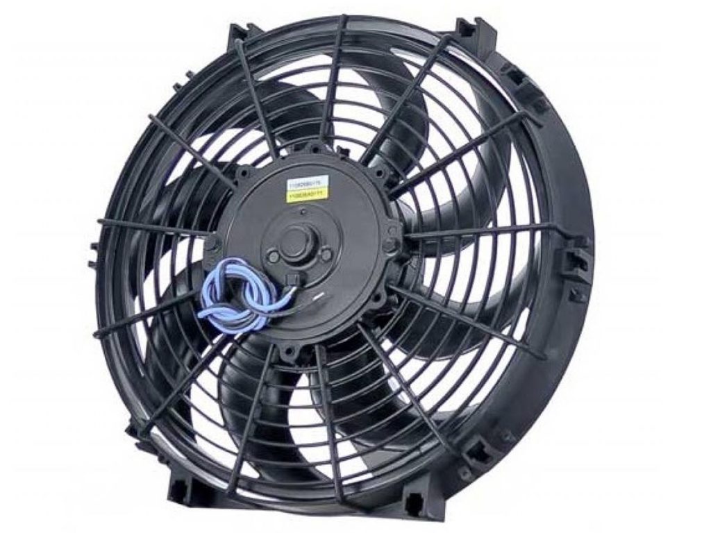 Tripac Electric Cooling Fan Assy Pusher Skewed Blade 11in 12V 160W