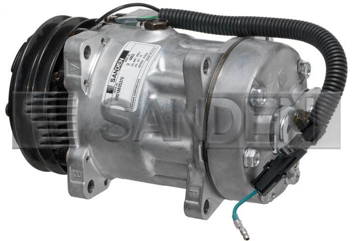 thumbnail interactive-video image 1 of Sanden NEW OEM A/C Compressor With Clutch – 4862, 4863, 13-04862NS, Made USA 1 of 3