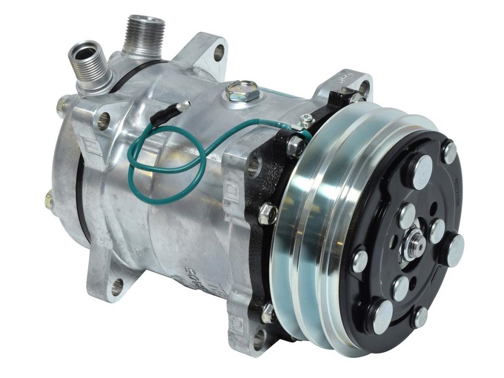 NEW Original Sanden Compressor SD5H14 Ear Mount 132mm 2A groove. 24v