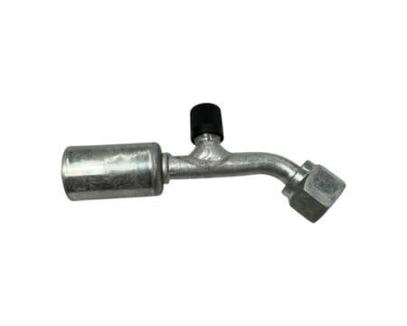 Alternative view of AC Fitting Aluminum Beadlock 45 Degree #6 Female O-Ring (FOR)  With 1/4" Service Port to #6 5/16" Hose BL1311-1 (1311048)