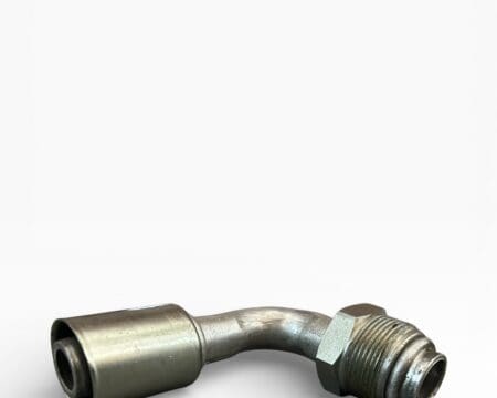 Alternative view of AC Fitting Reduced Aluminum Beadlock 90 Degree Male O-Ring (MOR) #12 RB1424 (1321046)