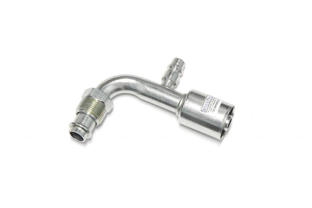 AC Fitting Steel Beadlock 90 Degree Male ORing (MOR) 10 With 1/4