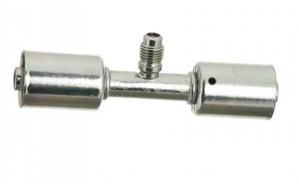 AC Fitting Steel Beadlock Straight Splicer 8 13/32" Hose to 8 13/32