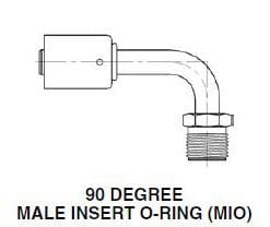 AC Fitting Aluminum Beadlock 90 Degree #6 Male Insert O-Ring (MIO) to #6 5/16" Hose  BL1821   (1311119)