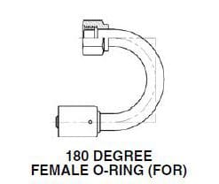 AC Fitting Aluminum Beadlock 180 Degree #10 Female O-Ring (FOR) to #10 1/2" Hose  BL1933   (1311124)