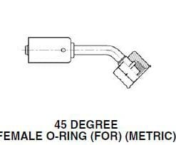 AC Fitting Aluminum Beadlock 45 DegreeM2 – 106/112 Models0 Female O-Ring (FOR) (METRIC) to #6 5/16" Hose BL9314 (1311193)