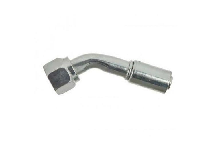 MRFOMOCO A/C Fitting – Beadlock Steel, Reduced Barrier Female O-Ring, 90° #10 Nut To #12 Hose