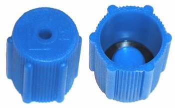 10-PC Car A/C Dust Valve Cap Set - R134a High & Low Pressure Port Covers (Blue)