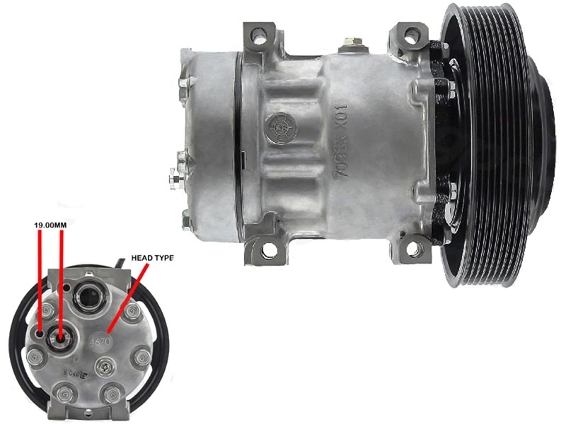 NEW Original Sanden Compressor 4732, Volvo Truck, Mack Truck (1103517